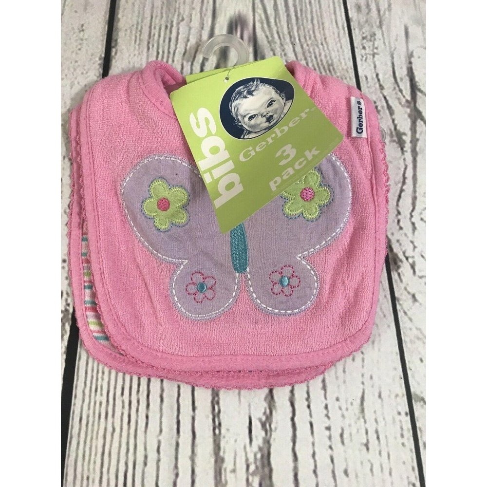Gerber 3 pack Pink bibs. Bin14